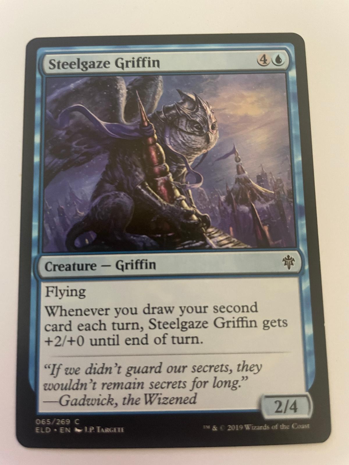 Steelgaze Griffin 65 Common Throne of Eldraine Magic: The Gathering Near Mint