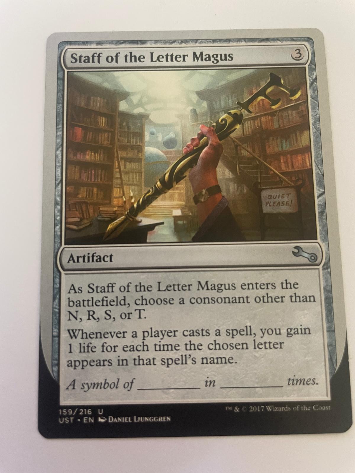 Staff of the Letter Magus 159 Uncommon Unstable Magic: The Gathering Near Mint