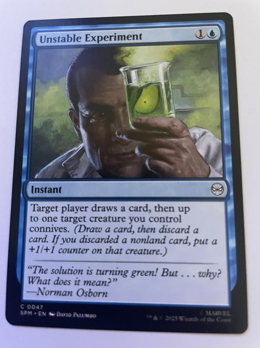 Unstable Experiment 47 Common Marvel's Spider-Man Magic: The Gathering Near Mint