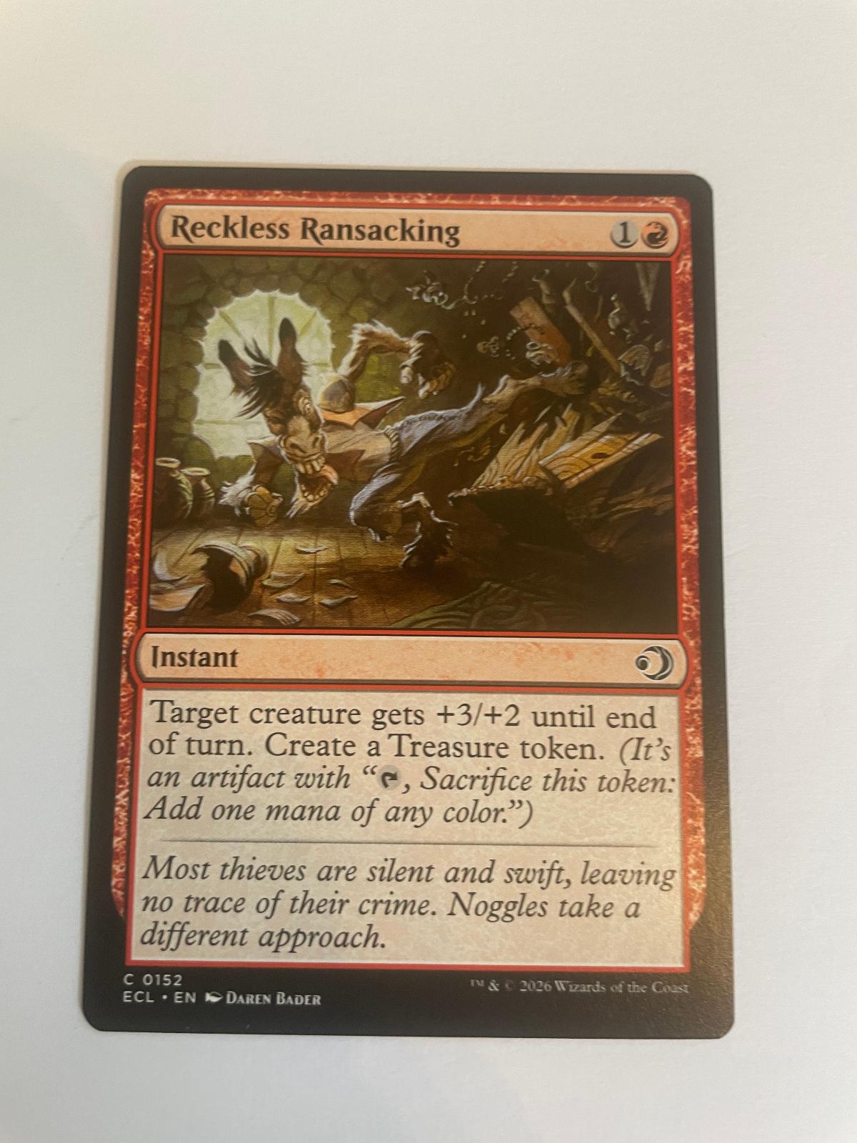 Reckless Ransacking 152 Lorwyn Eclipsed ECL NM