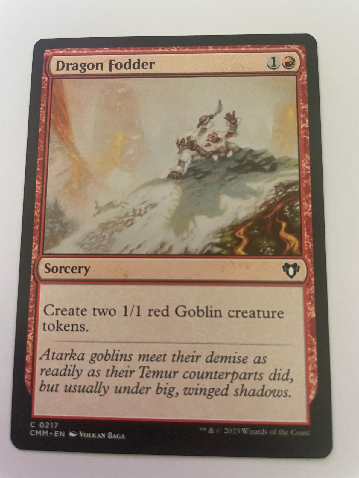 Dragon Fodder 217 Common Commander Masters Magic: The Gathering Near Mint
