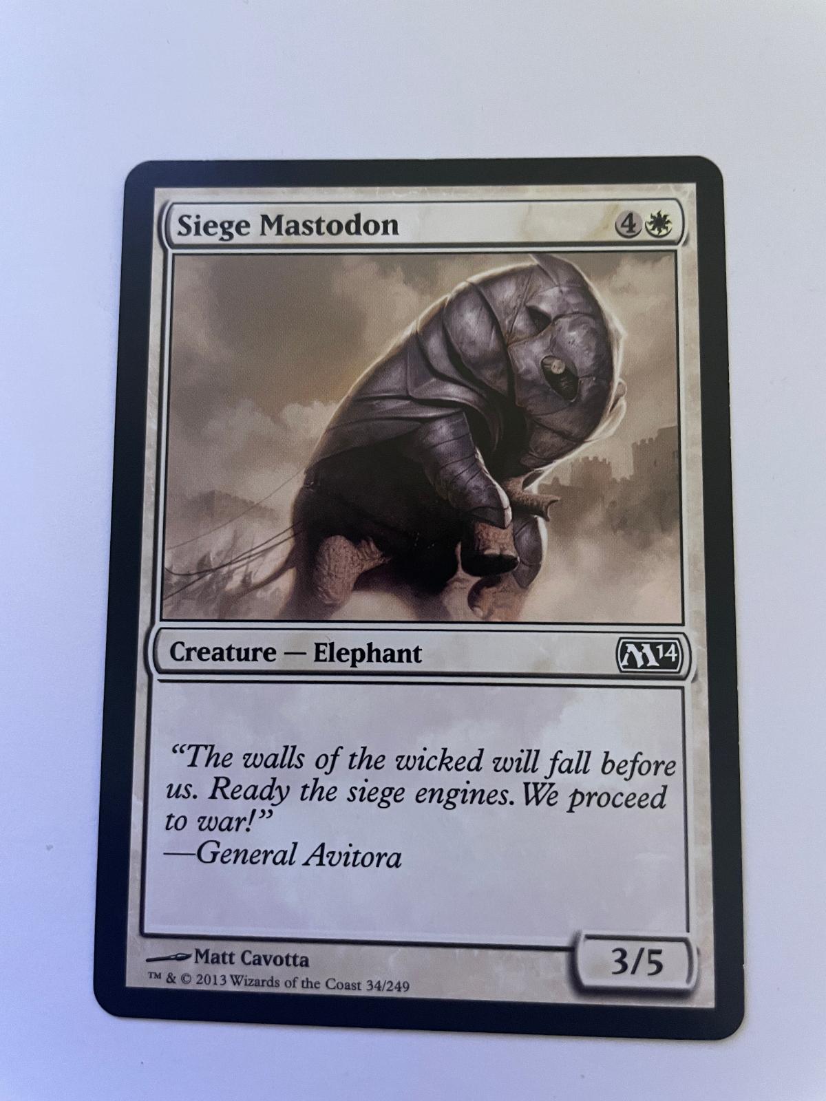 Siege Mastodon 34 Common Magic 2014 (M14) Magic: The Gathering Near Mint