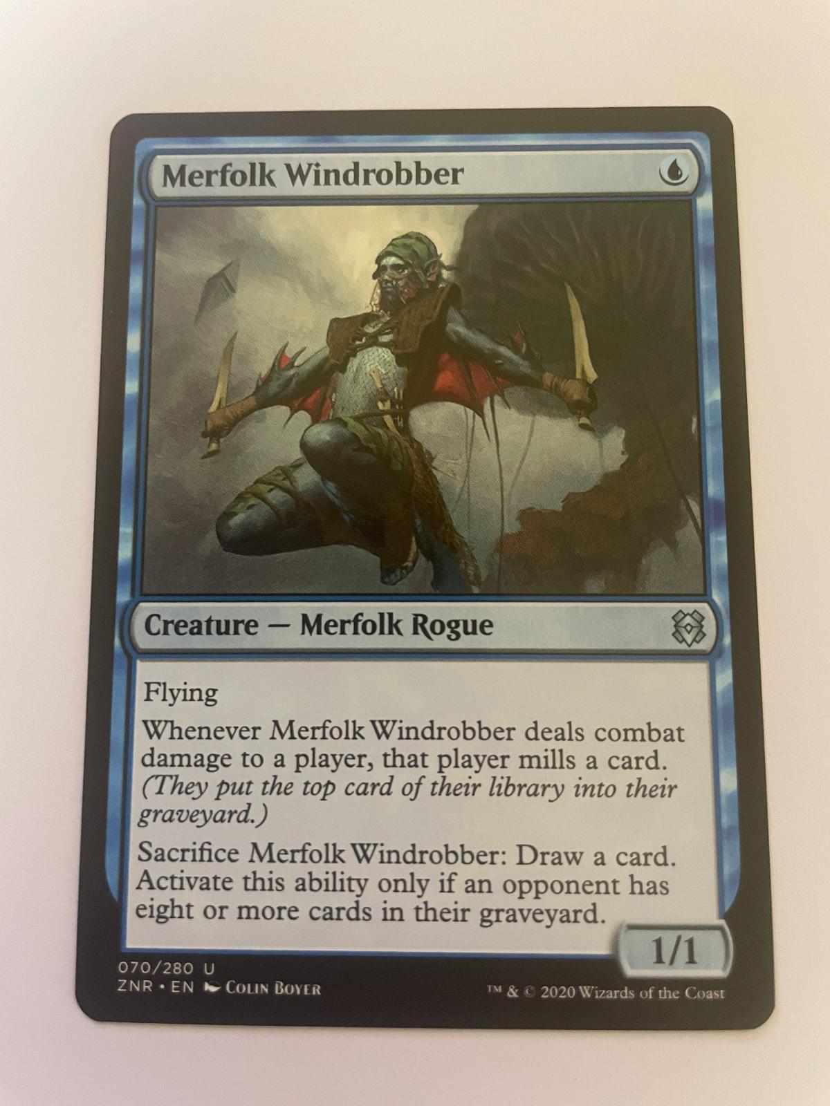 Merfolk Windrobber 70 Uncommon Zendikar Rising Magic: The Gathering Near Mint