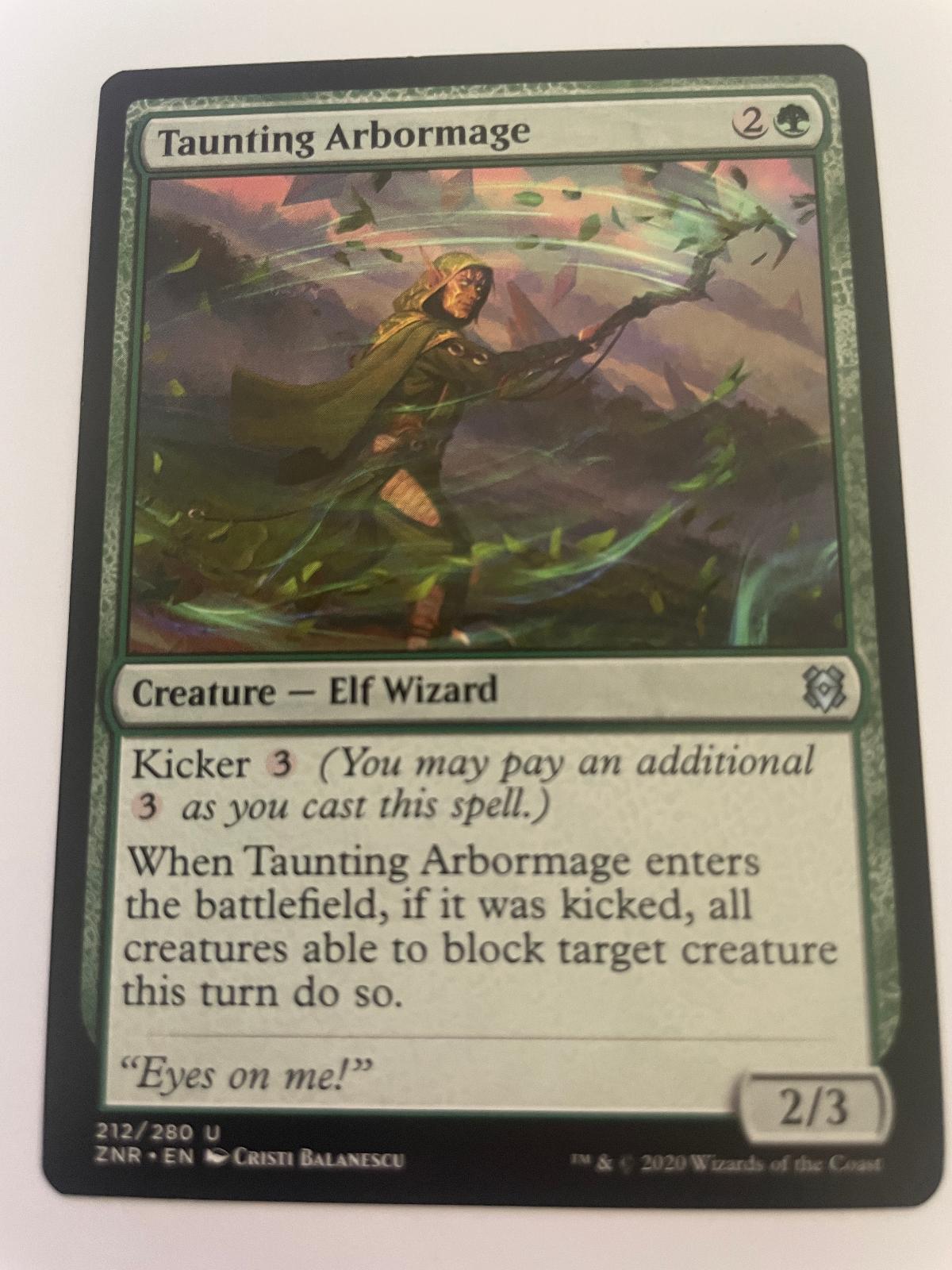 Taunting Arbormage 212 Uncommon Zendikar Rising Magic: The Gathering Near Mint