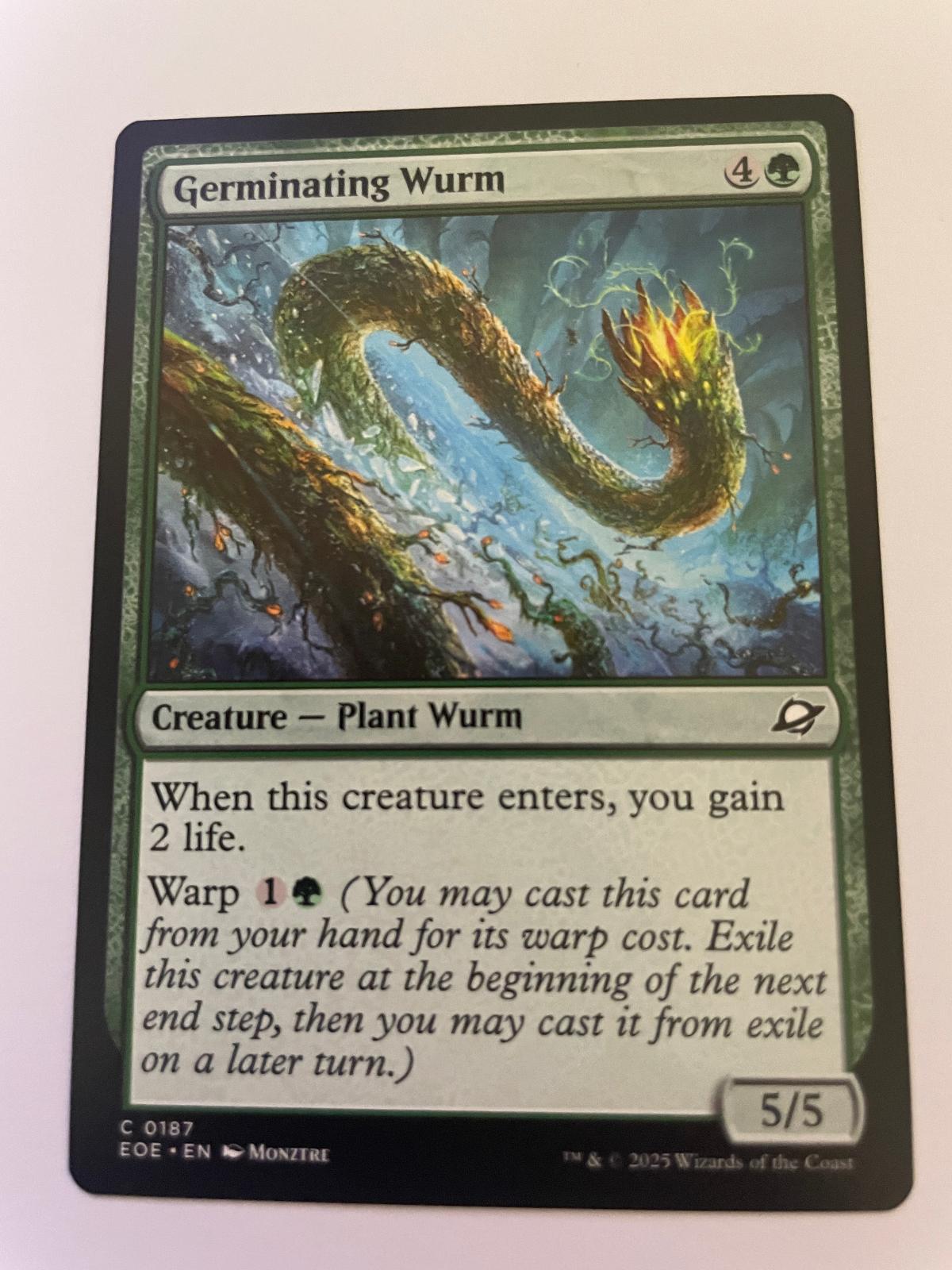 Germinating Wurm 187 Common Edge of Eternities Magic: The Gathering Near Mint