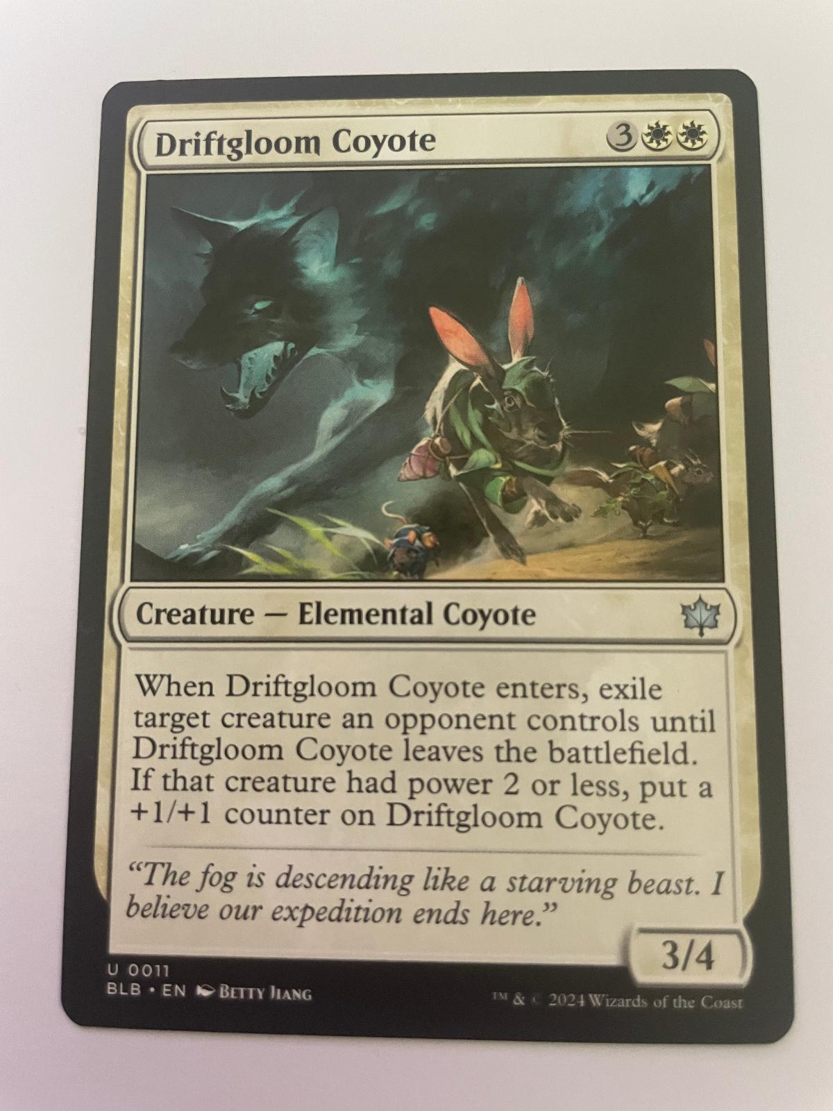 Driftgloom Coyote 11 Uncommon Bloomburrow Magic: The Gathering Near Mint