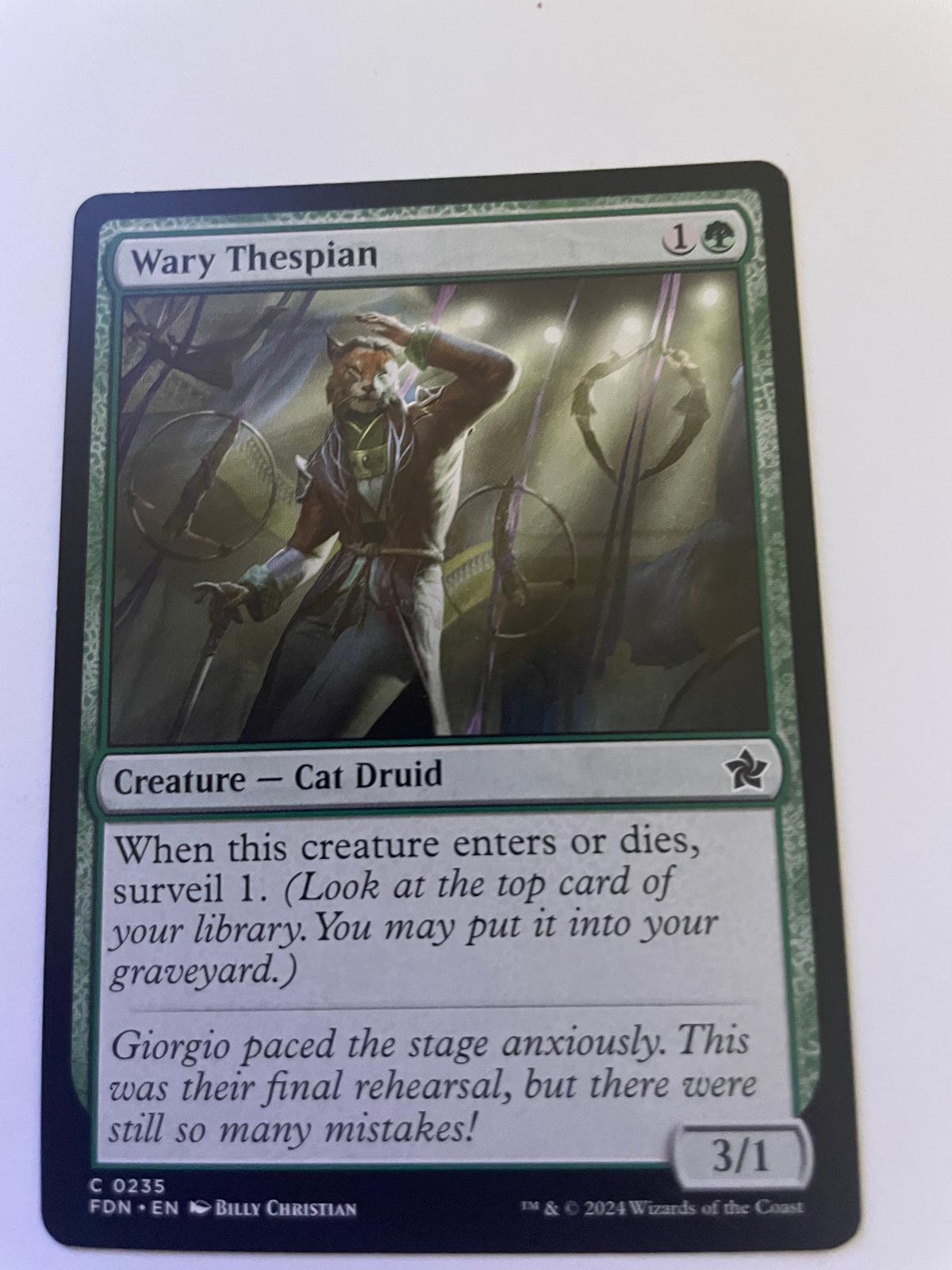 Wary Thespian 235 Common Foundations Magic: The Gathering Near Mint