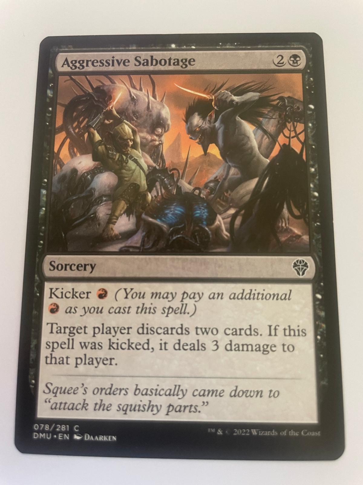 Aggressive Sabotage 78 Common Dominaria United Magic: The Gathering Near Mint