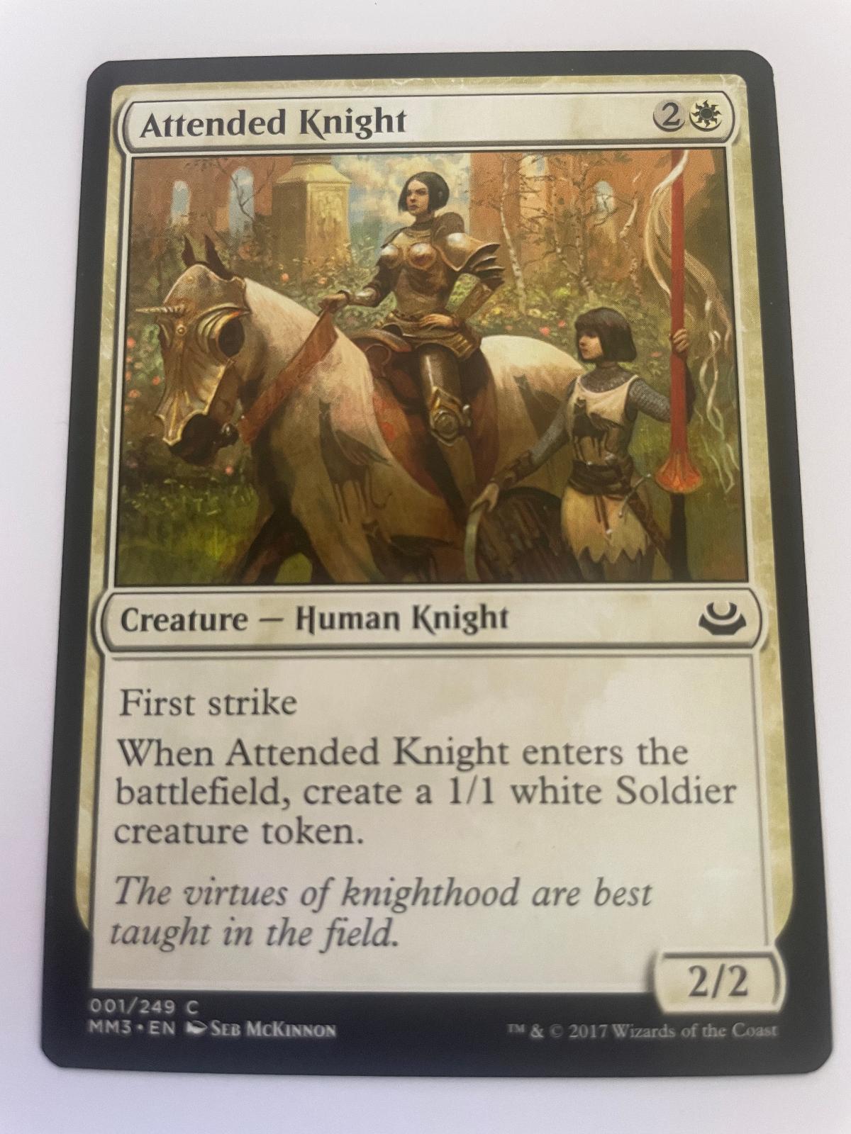 Attended Knight 1 Common Modern Masters 2017 Magic: The Gathering Near Mint