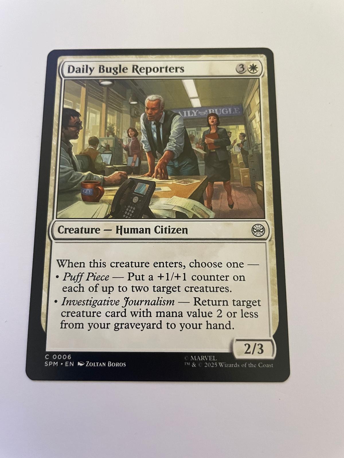 Daily Bugle Reporters 6 Common Marvel's Spider-Man Magic: The Gathering NM